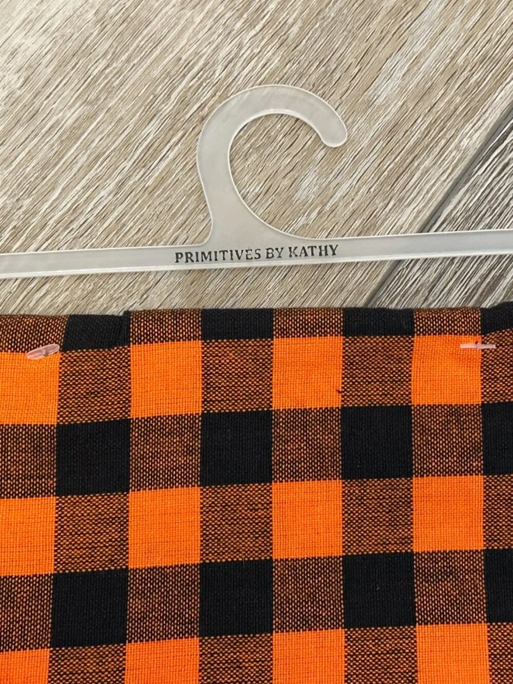 NWT Primitives by Kathy Kitchen Towel Black & Orange Plaid Halloween Fall